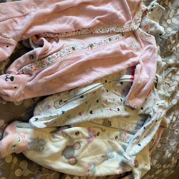 Carter's Pink and Cream Kids Pajama Set 3 pieces - Picture 1 of 7